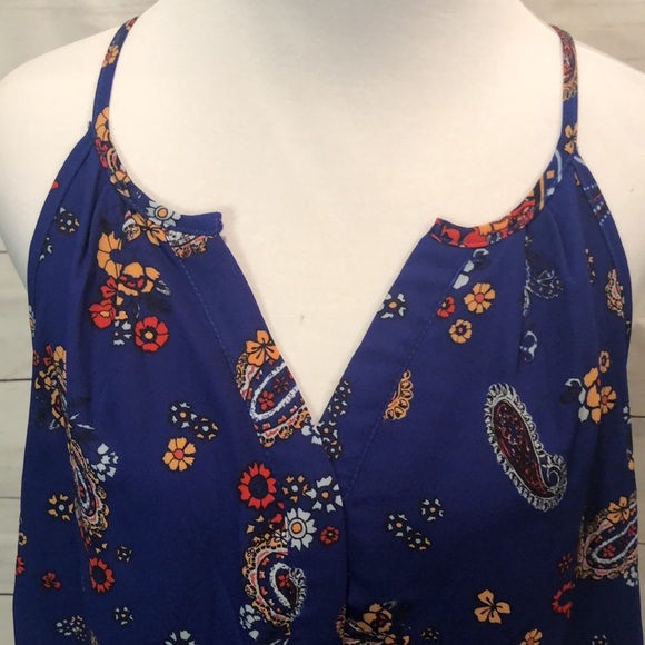 Skies Are Blue Paisley Print Royal Blue Razor Back Dress Size XLarge - Picture 4 of 9